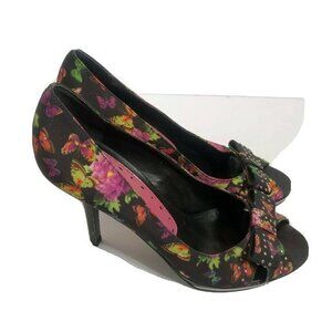 BCBG Girls Heels Shoes Size 8.5 Butterflies Black